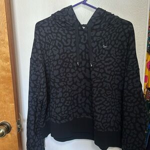 Nike Black Leopard Crop Sweater